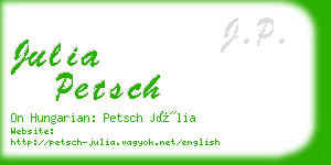 julia petsch business card
